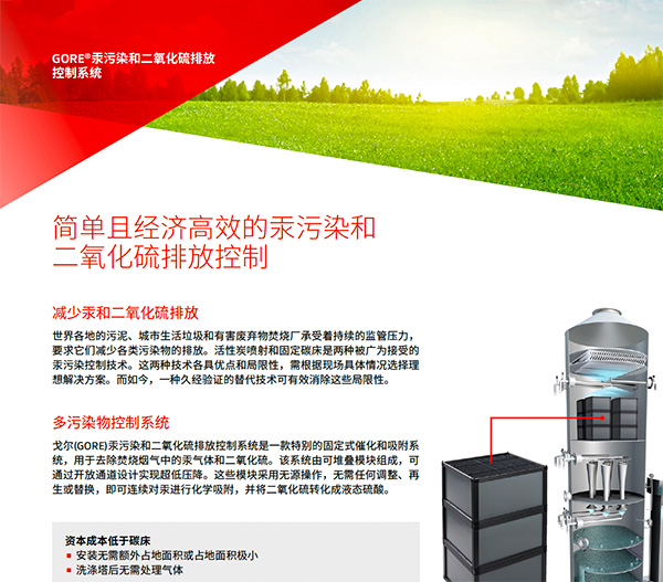 簡(jiǎn)單、經(jīng)濟(jì)有效的汞污染和二氧化硫排放控制系統(tǒng)的圖片。